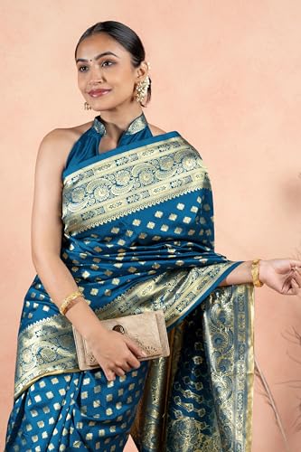 Image of Subham Saree for Woman Silk Cotton Kanjivaram | Soft Easy to Drape Daily Wear Sari with Blouse Fabric