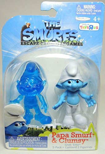 The Smurfs Movie Grab Ems Exclusive Mini Figure 2Pack Papa Smurf Clumsy