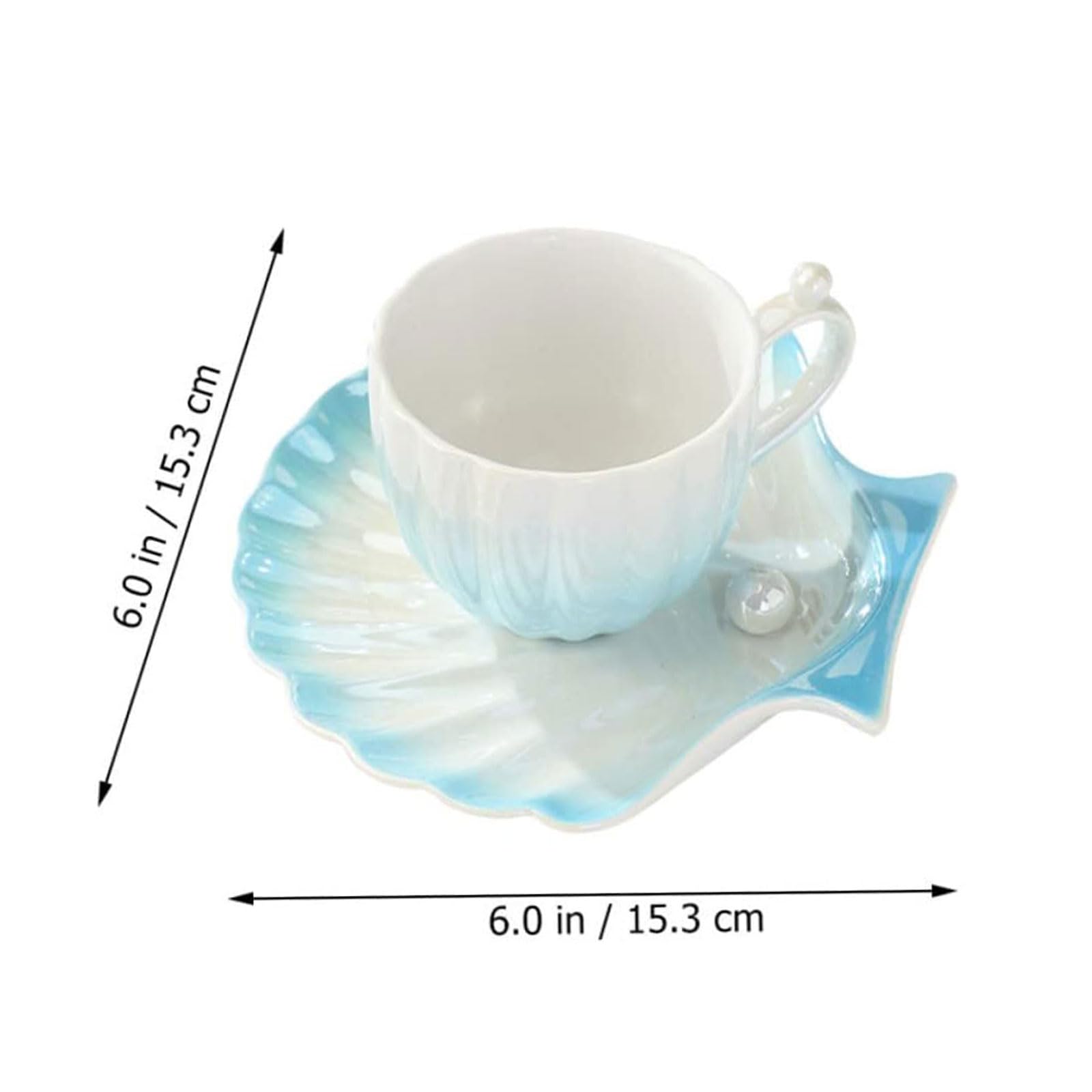 Taza de té Juego de Platos de cerámica de Estilo Europeo, Taza de Leche de cerámica Espresso con Mango y platillo, Apto para cafeterías, restaurantes y hoteles, 1 Juego Taza de café
