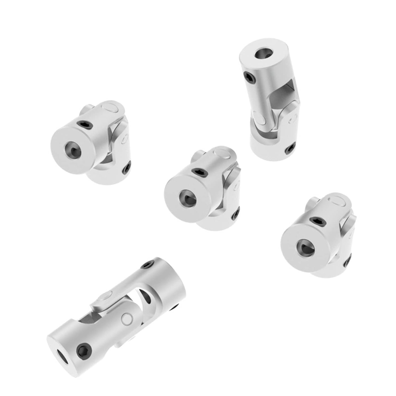 UZAMIRLEX Universal Joint Shaft Coupling, Universal Joint Coupler Mini D8 L18 Multiple Sizes Nickel Plated Iron(2.3mm to 2.3mm)