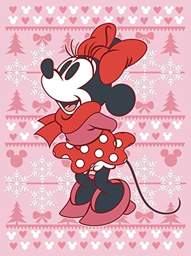 Disney Characters Minnie Winter Sweater Girl's Solid Crew Tee2