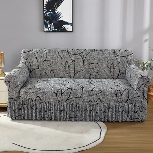 Housse canapé extensible gris foncé | Couverture universelle 2 places - 4