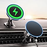 magsafe 車載ホルダー マグセーフ充電器 車 充電 15w 急速&超強磁力 【360°自由調整·エアベントクリップ·粘着式ダッシュマウント】 車載ワイヤレス充電器 自動位置調節 エアコン吹き出し口両用 車 スマホスタンド 片手操作 取付簡単 Phone17/16/15/14/13/12シリーズ対応
