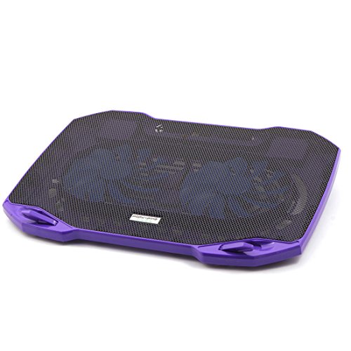 Generic F2 Computer Silent Airflow Radiator Cooling Pad w Double Cooling Fans Purple for 14 Inch Laptop