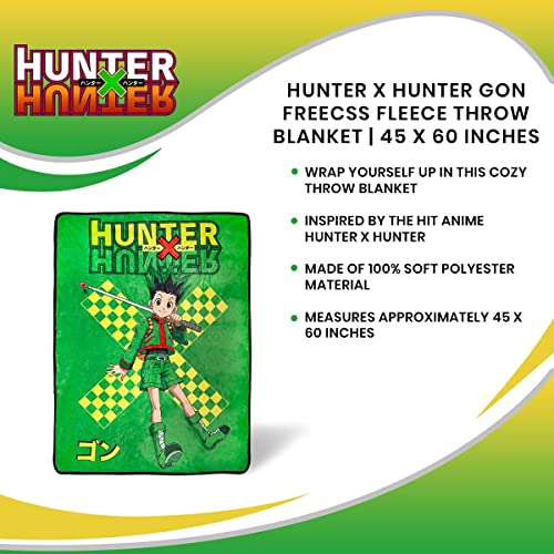 Hunter X Hunter Gon Freecss Plush Throw Blanket | Super Soft Fleece Blanket, Cozy Sherpa Cover For Sofa And Bed, Home Decor Room Essentials | Anime Manga Gifts | 45 X 60 Inches #TOP6
