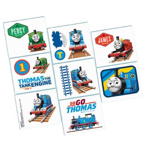 Amscan Fun Thomas The Tank Temporary Tattoo Birthday Party Favors (16 Piece), 2 x 1-3/4