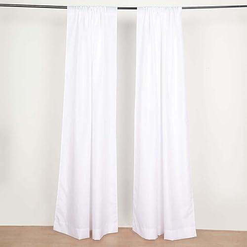 Miniatura 7 de Efavormart - Paquete de 2 paneles de cortinas de poliéster blanco con bolsillos para barra, cortinas de fondo para fotografía, 5 pies x 8 pies - 130