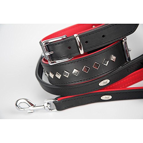 Dingo Black Leash for Dog Exclusive Leather Lead Handmade of Cattle Hide 11452, 18 mm x 100 cm - Image 2