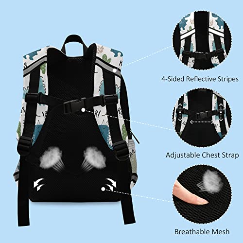 Childish Dinosaur Hand Drawn Toddler Backpack for Kids Boy Girls Age 3-6, Preschool Mini Backpack with Leash4