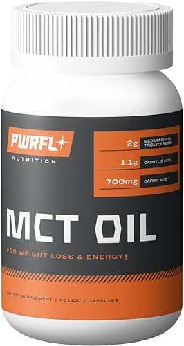 Aceite MCT Ultra Premium Alto nivel 60 cápsulas blandas Aumenta la potencia cerebral, sobrecarga la energía, controla el hambre, la salud