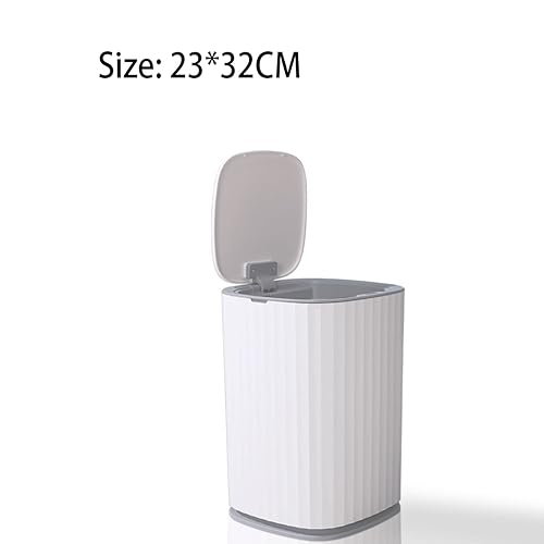 Miniatura 4 de ZELKON Trash Can Bedroom Intelligent Induction Trash can Kitchen Toilet Trash can White Automatic Induction Waterproof with lid Trash can