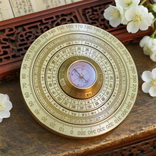 Mini Brújula Feng Shui Luo Pan de Latón Sólido Portátil miniatura 7