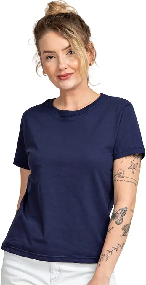 Camiseta Feminina de Algodão Premium Comfort, Universo Básico