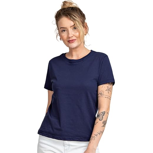 Camiseta Feminina de Algodão Premium Comfort, Universo Básico