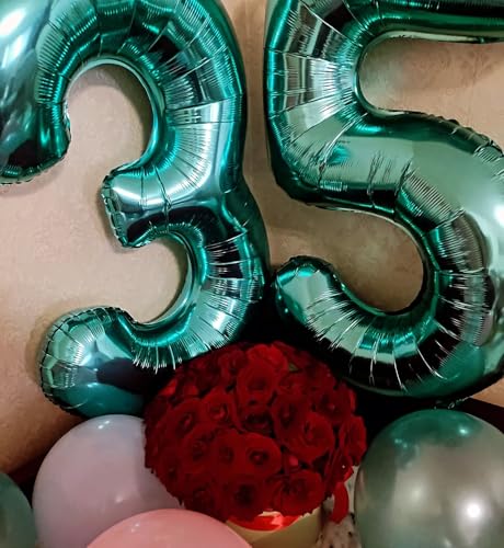 Image of 40 Inch Teal Blue 1 Balloon for First Birthday, 1st Number Balloons Birthday Decorations, One Giant Number 1 Balloon