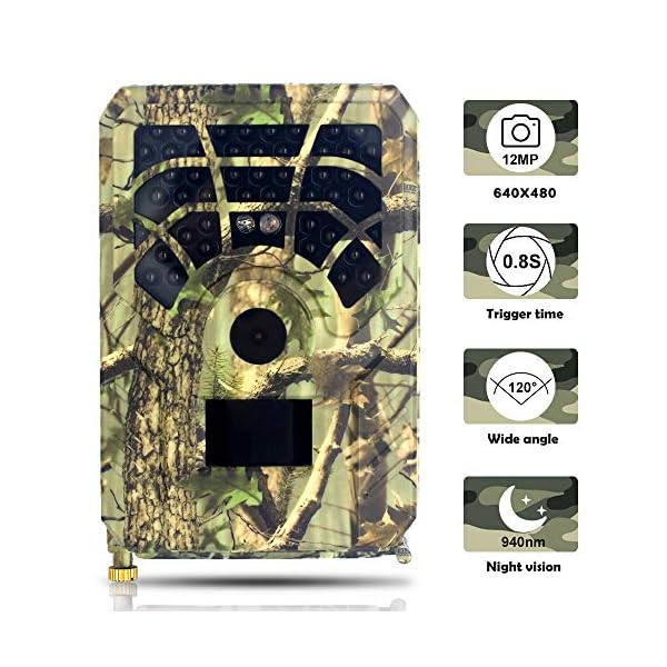 HWELZ Mini HD Wildkamera, Hunting Camera Fotofalle 120° Weitwinkel Vision Infrarote Nachtsicht Überwachungskamera… – Bild 3