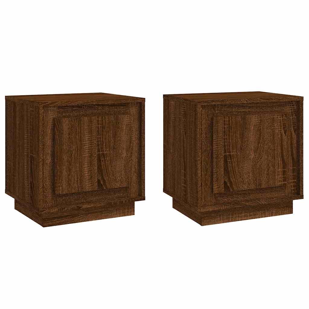 Juego de 2 mesitas de noche modernas de color blanco brillante de madera con compartimento de almacenamiento y puerta e instrucciones de montaje (idioma español no garantizado)