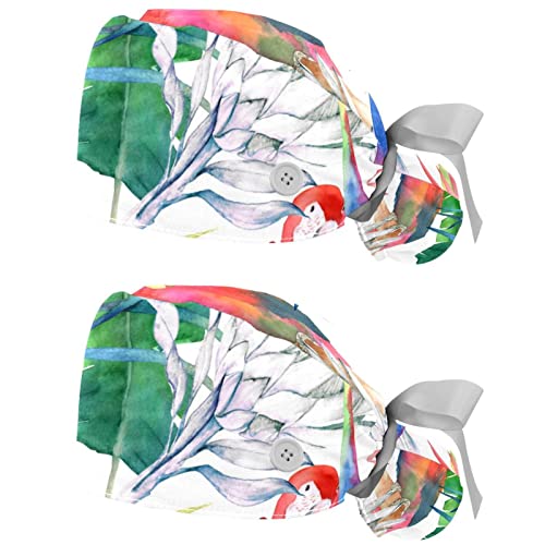 Casquettes de travail respirantes à motif perroquet pour égayer le laboratoire