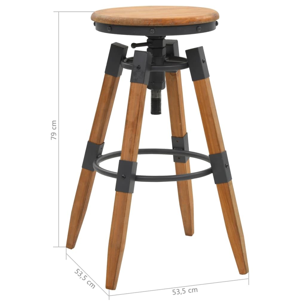 vidaXL 2X Taburete Bar 53,5x53,5x79 cm Madera Abeto Asiento Banqueta Cocina