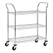 Sandusky MWS482438 Adjustable Wire Shelf Cart with Pull Handle, 800 lbs Maximum Capacity, 48" Width x 38" Height x 24" Depth, Chrome