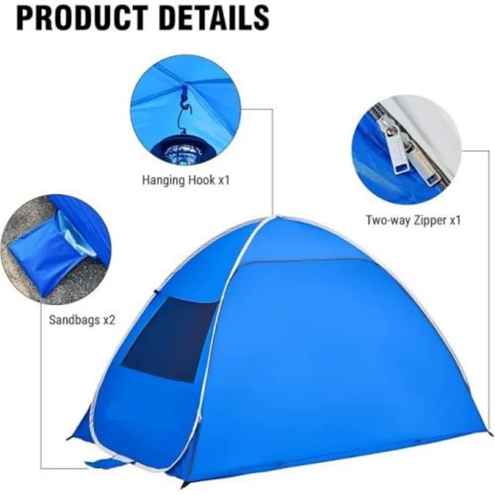 Carpa Solar Instantánea para Playa 3-4 Personas Azul miniatura 6