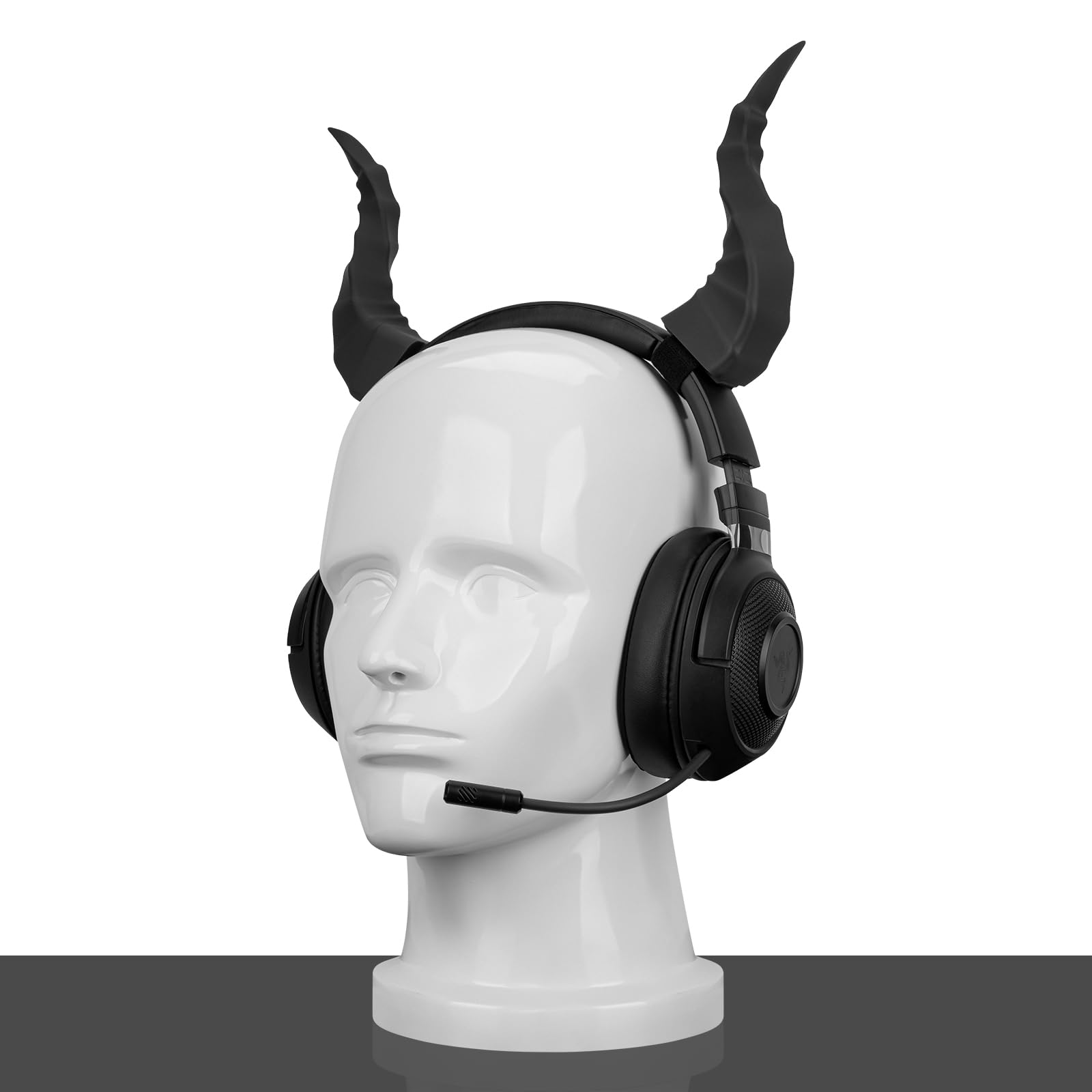 Geekria Demon Horns for Headphone, Devil Horns Headband, Headphone Adjustable Accessories, Cosplay Ears Attachment in Various Dress Up Party Halloween