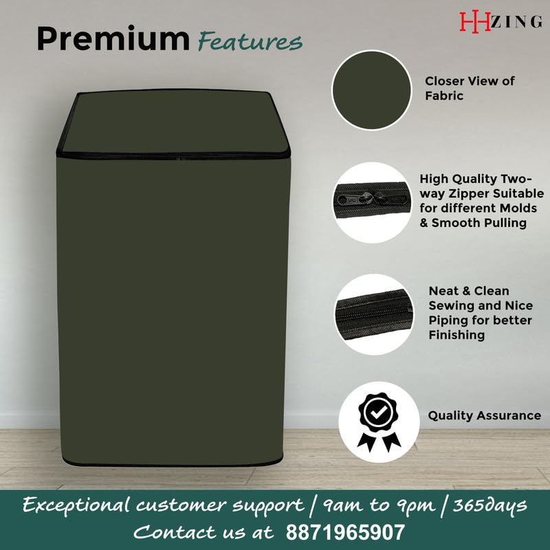 Image of Waterproof Washing Machine Cover Fully Automatic Sutaible for Samsung Model 8.0 kg Ecobubble Top Load, WA80BG4441BG (54 x 56 x 98 cms) Solid Military Print