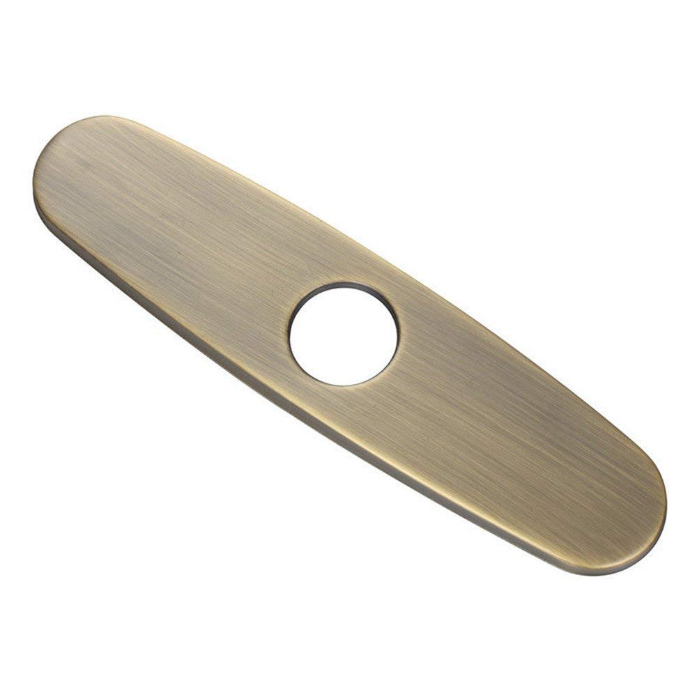 Weirun Antique Brass 10-Inch Stainless Steel Kitchen Or Bathroom Vessel Vanity Sink Basin Faucet Tap Hole Cover Deck Plate Escutcheon,
