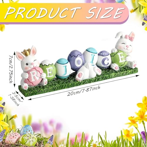 Yookeer-Easter-Decorations-Bunny-Rejoice-Table-Centerpieces-Colorful-Easter-Eggs-Bunny-Tabletop-Decorations-Inspirational-Spring-Rabbit-Figurines-for-Home-Living-Room-Bedroom-Holiday-Decor Yookeer Easter Decorations Bunny Rejoice Table Centerpieces Colorful Easter Eggs Bunny Tabletop Decorations Inspirational Spring Rabbit Figurines for Home Living Room Bedroom Holiday Decor