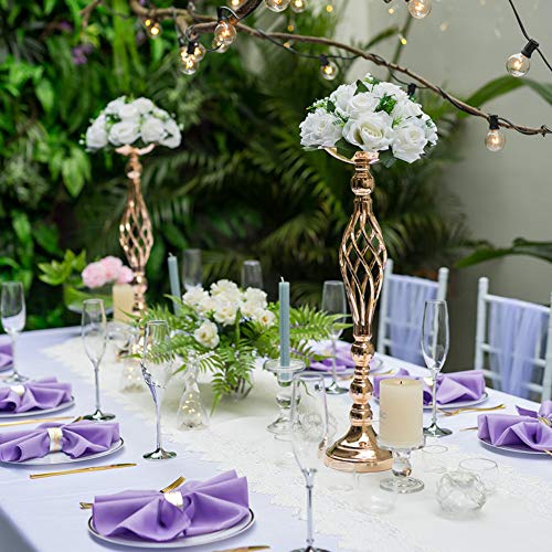 Versatile Metal Flower Arrangement, Candle Holder Stand Set For Wedding Party Dinner Centerpiece Event Restaurant Hotel Decoration (Twist Style, 10 X L) #TOP1