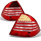 For Mercedes Benz W220 S Class Red Clear Lens Rear Tail Lights Brake Lamp Replacement Pair Left + Right