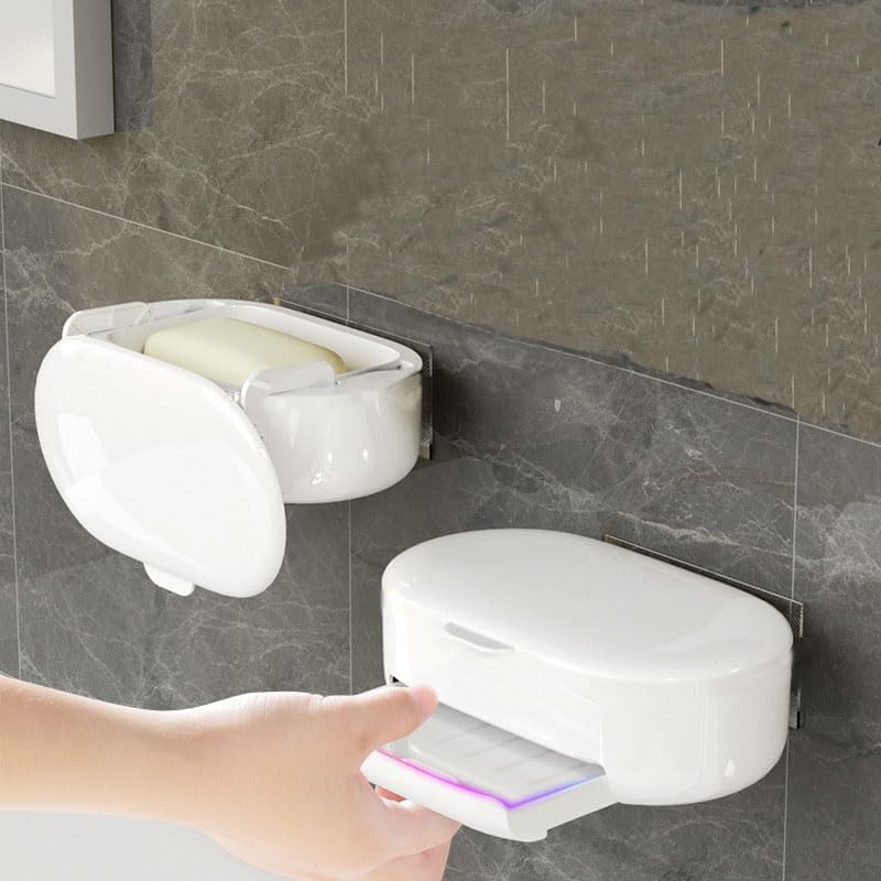 Paquete de 2 soportes para jabonera de barra con diseño para colgar en la pared y drenaje, caja de jabón para ducha, baño, bañera, fregadero de