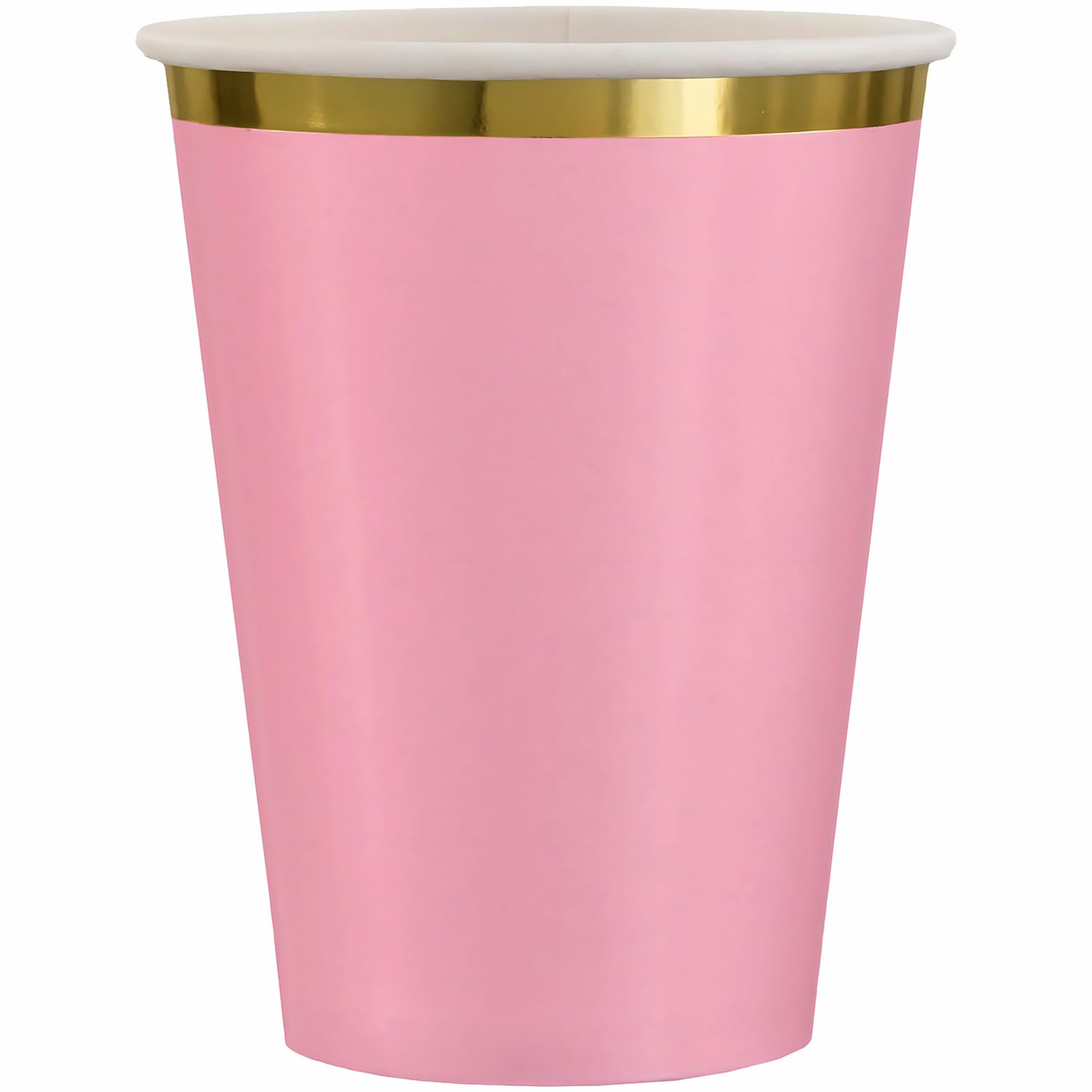 amscan Bicchieri di carta rosa con stampa a caldo (340 g) confezione da 8 – eleganti bicchieri usa e getta per qualsiasi festa ed evento