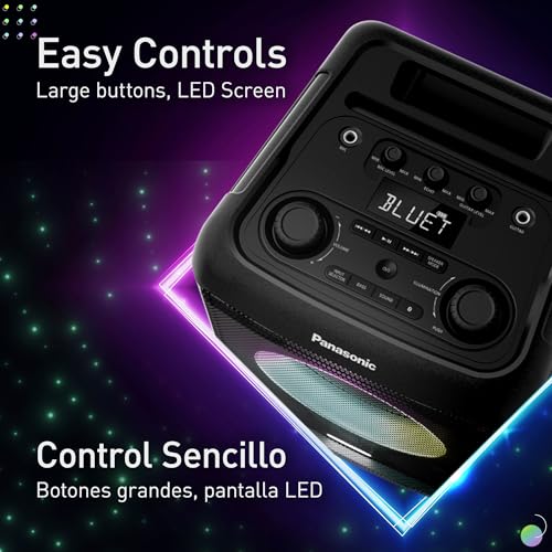 Panasonic BMAX Portable Speaker Bluetooth, 75W Bass Boost Long Battery Life, Wireless, 7 Light Colors & 12 Patterns w/Flash & Strobe Plug-in Guitar & Host Karaoke Party, SC-BMAX5 - image 7