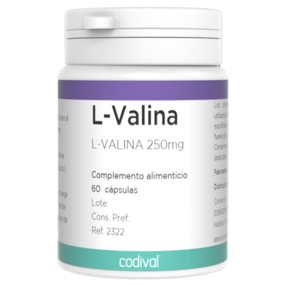 L-Valine 250 MG 60 Cap. 300 g