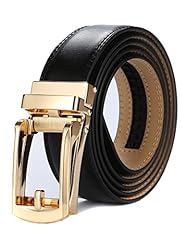 Black Leather & Gold Metal Buckle