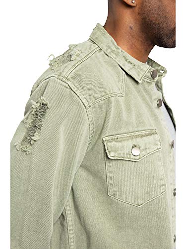 Image of VICTORIOUS Men's Distressed Denim Jacket