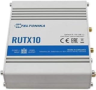 Teltonika RUTX10000200 - RUTX10 Industrial Router with 4X Gigabit, 802.11ac Wi-Fi, Bluetooth and IO with AC Adapter