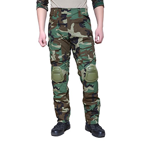 MAGCOMSEN Army Combat Uniform Hunting Fishing Tactical SWAT Pants Camo Uniform, Woodland, Large