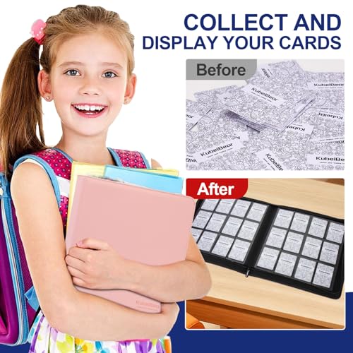 Image of Card Binder - 720 Capacity, Zippered Trading Card Holder for MTG, Sports & Collectible Cards - Acid-Free, Durable & Travel-Friendly Storage (Pink dots, 12 Pocket)