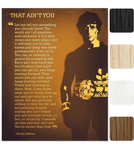 That Ain't You Inspirational Quotes Wall Art Print - Typographic Rocky Balboa Quotes Decor for Home,...