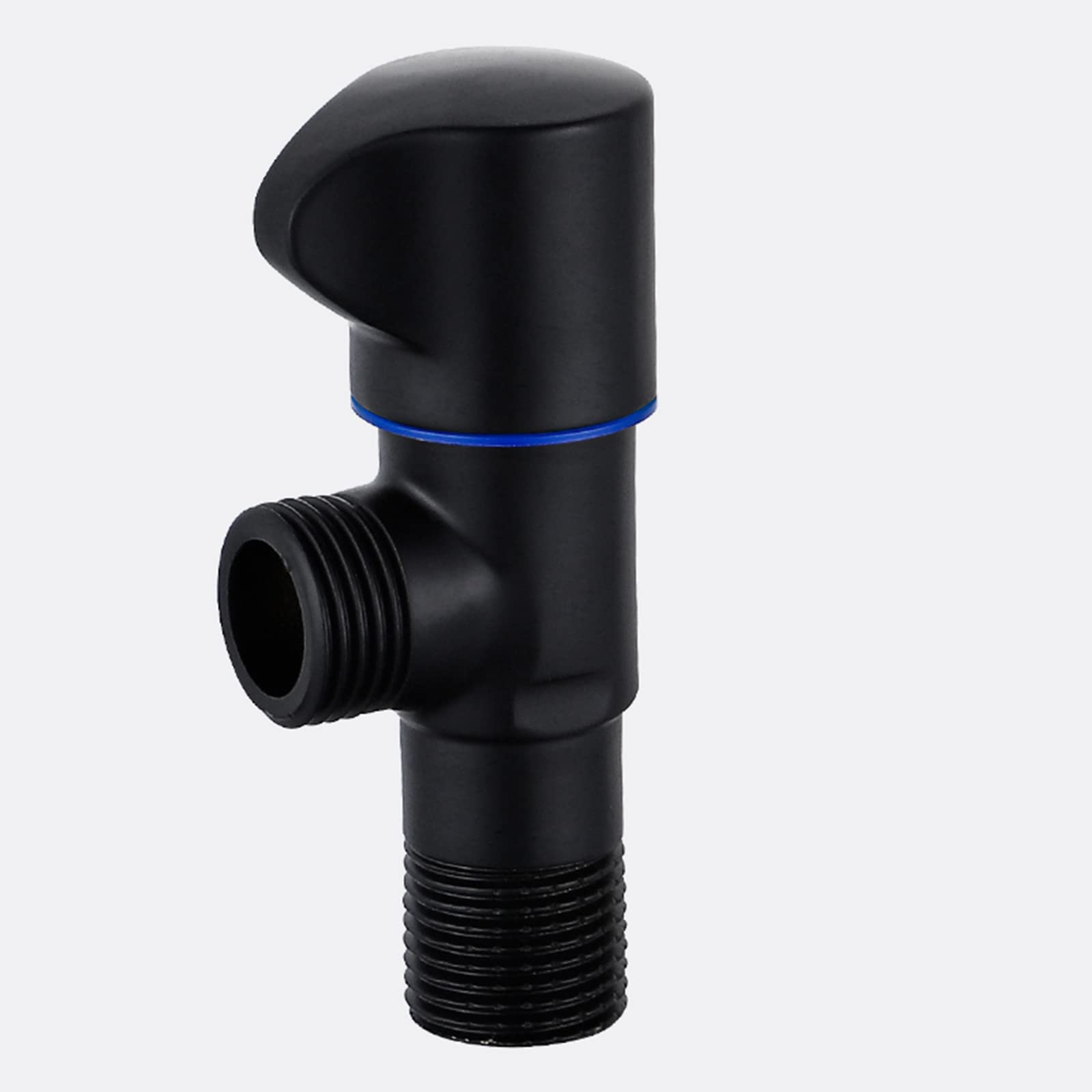 Vanne d'arrêt d'angle en laiton noir mat pour une robinetterie design