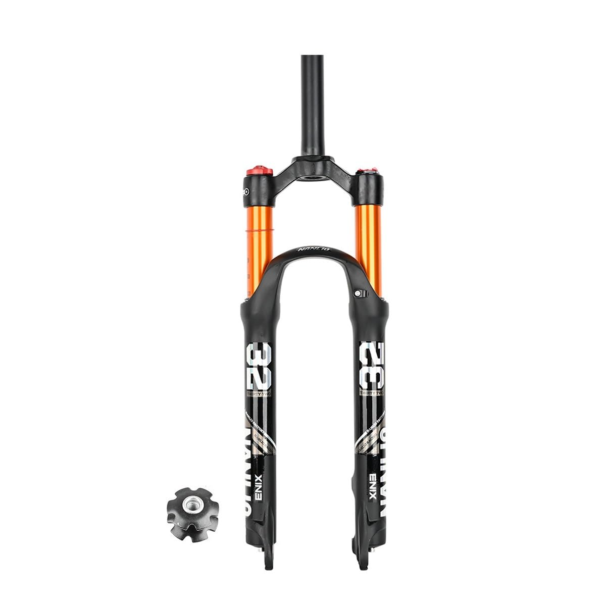 WIQUYBML Mountain Bikes Suspension Air Fork 26/27.5/29inch 1-1/8" Straight/tapered Bike Forks Travel 120mm Disc Brake Front Manual/Remote 9 * 100mm QR(Straight-manual,26")
