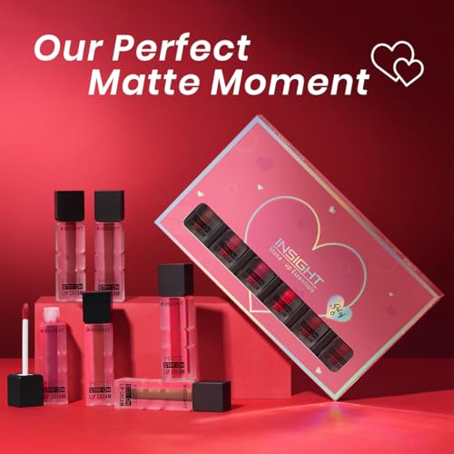 Image of INSIGHT Matte Stay-On Lip Cream - Set B| Lightweight, Long-Lasting, Quick-Dry Formula with Soft Velvety Finish - 21g