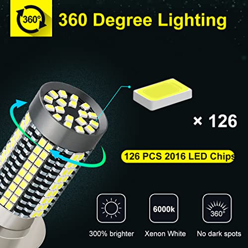 Atopli H4/9003 Led Headlight Bulb Motorcycle Hi/Lo Beam 360 Degree 7 Sides 126Smd Chips 6000K 2800 Lumens Super Bright White Hs1 Hb2 P43T Car Headlamp Pack Of 1 #TOP2