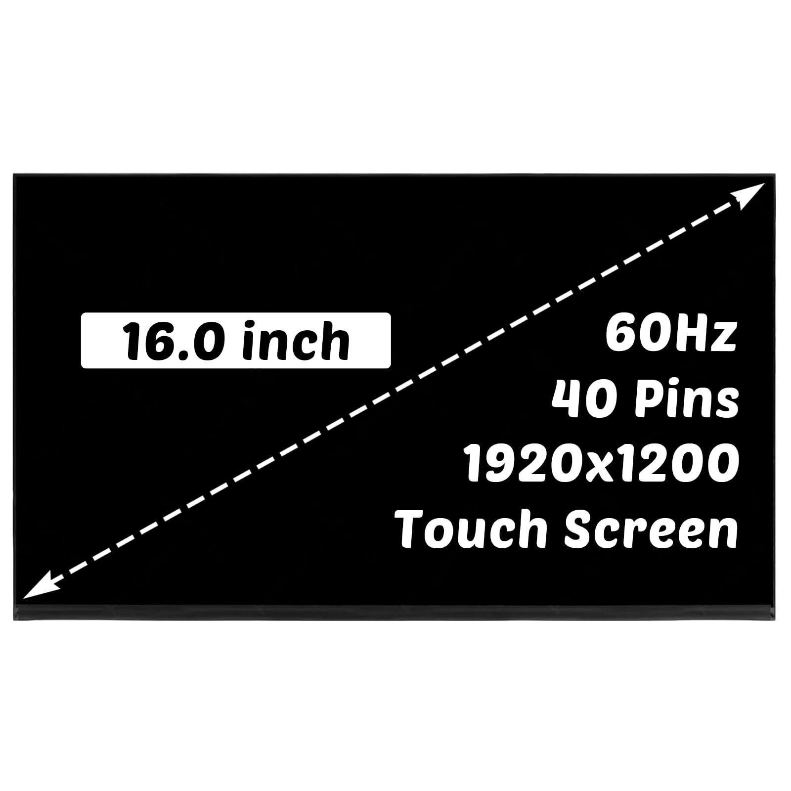Replacement for Lenovo Thinkpad E16 P16S T16 1th 2th Gen for Thinkpad P16V L16 1th 2th Gen LCD Screen 1920x1200 16.0 inch 40 Pins 60HZ LED Screen