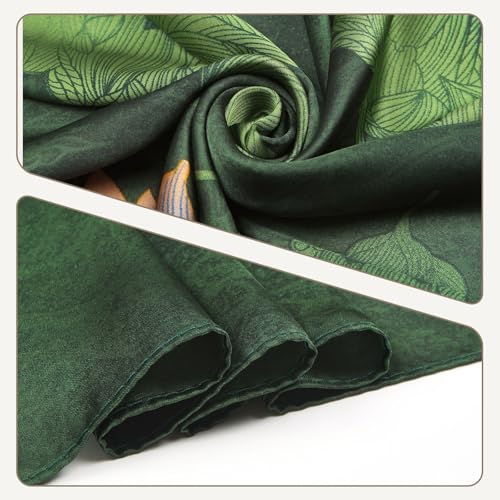Large Silk Feeling Scarf Fashion Stain Scarves for Women Lightweight Sunscreen Floral Shawl Wraps4