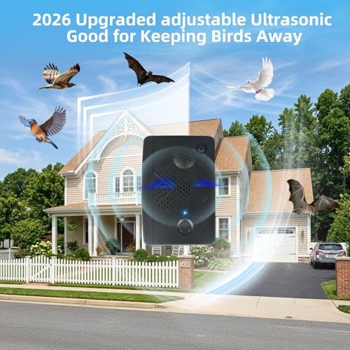 Image of 2026 Ultrasonic Bird Repellent Devices Bird Repeller Outdoor for Attic Woodpecker Deterrent Pigeon Goose Repellent Rechargeable Bats Repellent Indoor to Keep Birds Away from Porch Balconies