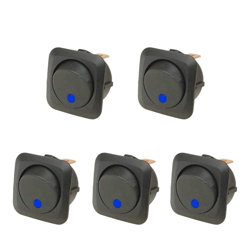 E Support 5pcs 12V 25A Auto Car On/Off Switch Rocker Switch LED Illuminated Switch 25mm