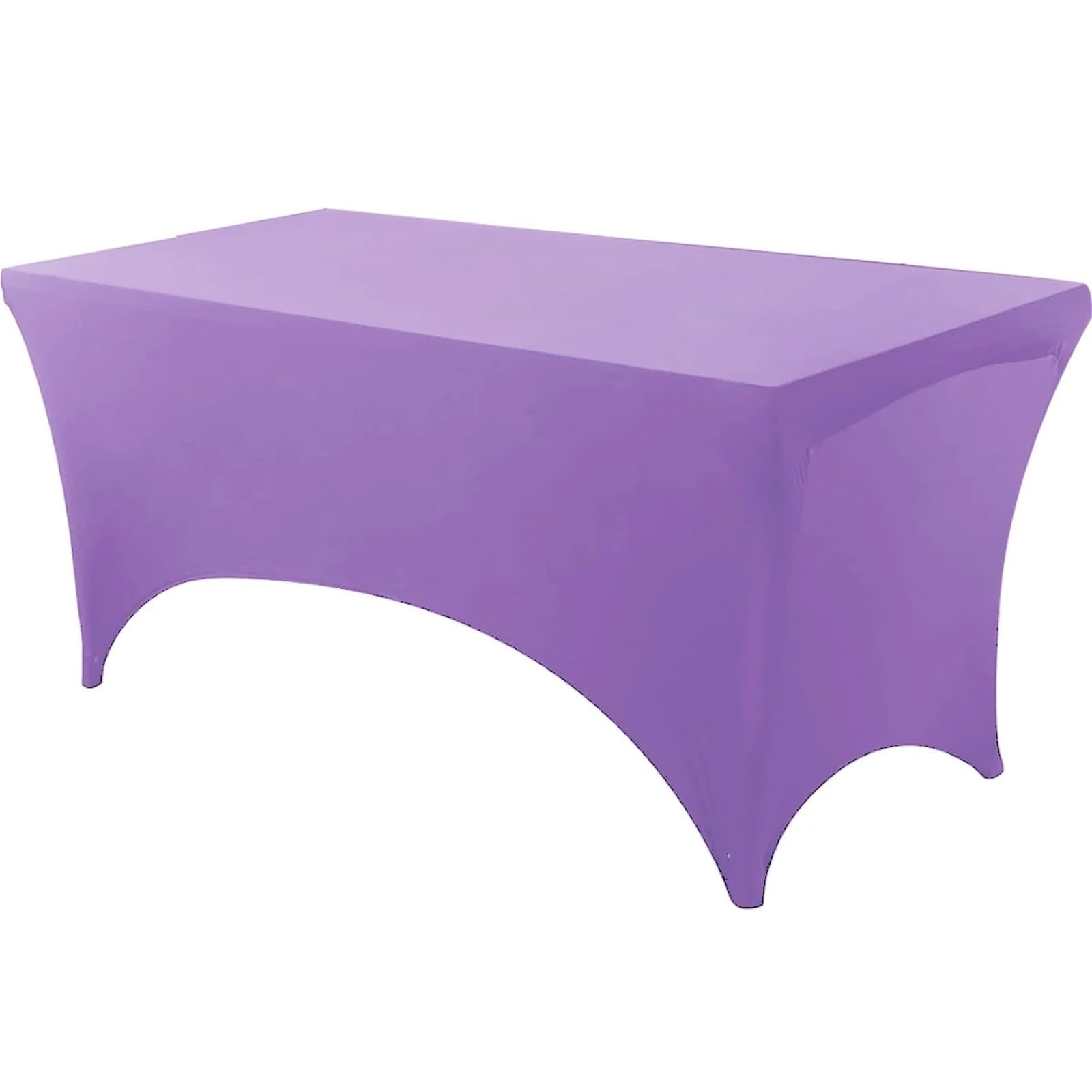 SNGUOQ 6 Pcs Spandex Rectangle Table Cloth Washable And Wrinkle Resistant Cover Fitted For Event For Event, Wedding(Light Purple,8Ft(244x76x76cm))